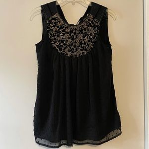 Anthropologie One September Black Sleeveless Top